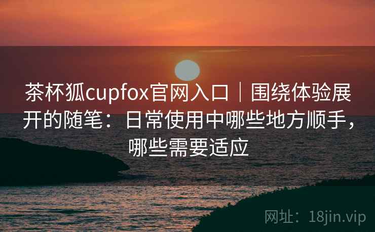 茶杯狐cupfox官网入口｜围绕体验展开的随笔：日常使用中哪些地方顺手，哪些需要适应
