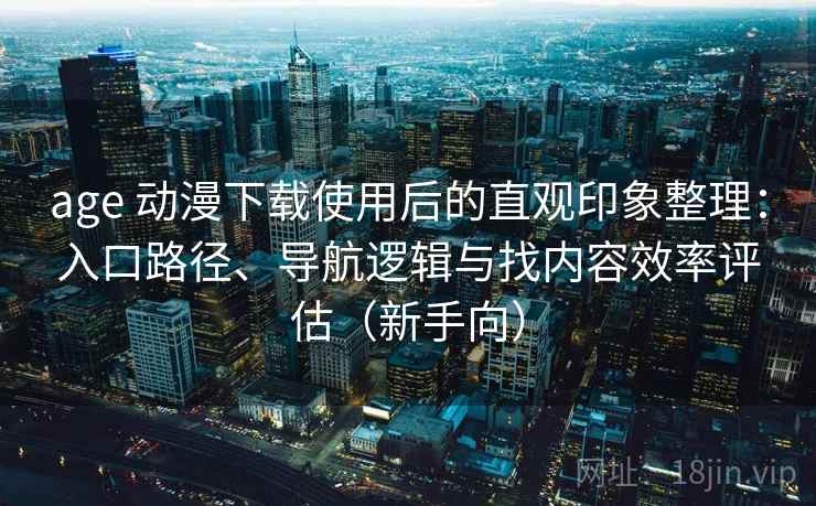 age 动漫下载使用后的直观印象整理：入口路径、导航逻辑与找内容效率评估（新手向）
