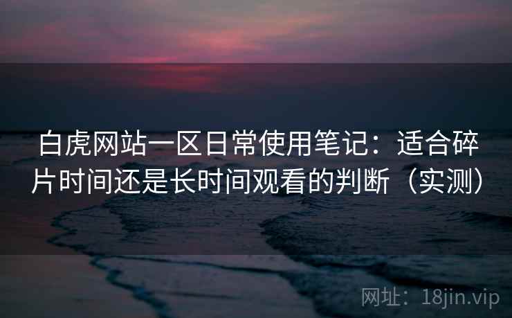 白虎网站一区日常使用笔记：适合碎片时间还是长时间观看的判断（实测）