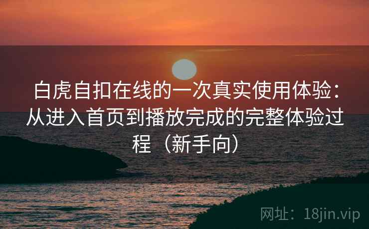 白虎自扣在线的一次真实使用体验:从进入首页到播放完成的完整体验过程(新手向) 白虎自扣在线的一次真实使用体验:从进入首页到播放完成的完整体验过程(新手向)